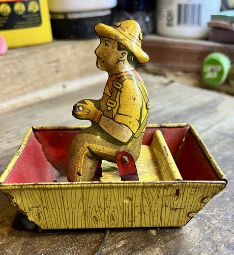 Vintage Marx tinlithographed wind-up "Hee Haw Balky Mule" toy, Parts Only