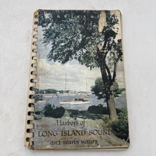 Harbors of Long Island Sound Nearby Waters 1950 + Map Spiral Bound Gulf Oil RARE