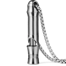 Titanium Emergency Whistle,EDC Safety Whistles Necklace Loud up to 120db,Surv...