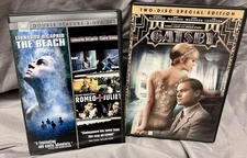 Leonardo Dicaprio Triple Feature Dvd Lot The Beach, Romeo & Juliet The Great Gat