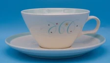 Century Service Corp. Turquoise Scroll Teacup & Saucer