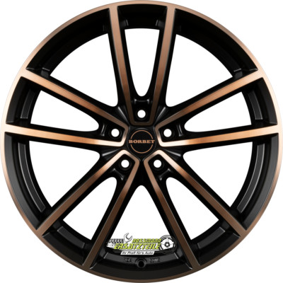 Borbet W black copper polished matt 8x18 ET40 - LK5/112 ML66.5 Felge Alu