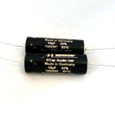 2x Mundorf ECAP100-12 Elko rau Elektrolytkondensator 12 µF 100V DC Elko bipolar