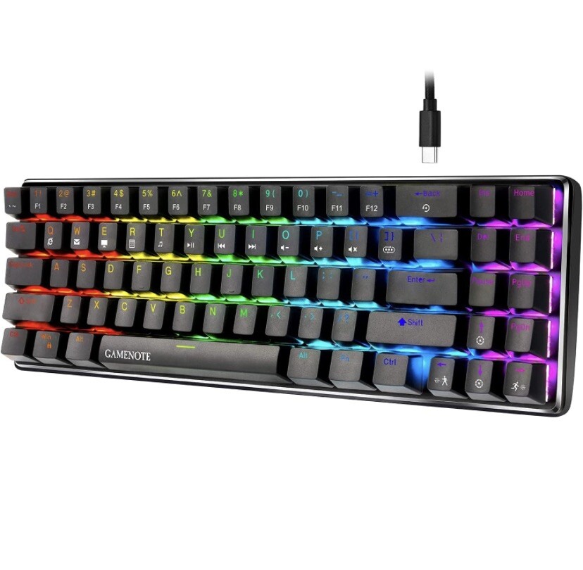 Gamenote 60% Compact Wired Mechanical Gaming Keyboard for Enhanced Performance and Precision-image