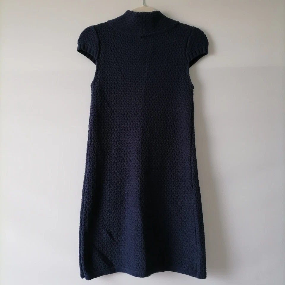 Vestido suéter tejido cuello redondo manga gorra azul marino Fossil para mujer talla S Foto 4 de 4