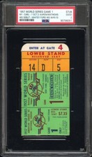 1957 WORLD SERIES GAME 1 DEBUTS: HANK AARON & EDDIE MATHEWS TICKET🎟10/2 PSA 2