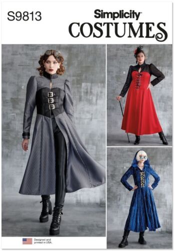 Simplicity S9813 Halloween Costume Cosplay Renaissance Coat w/Corset Pattern New - Picture 1 of 10
