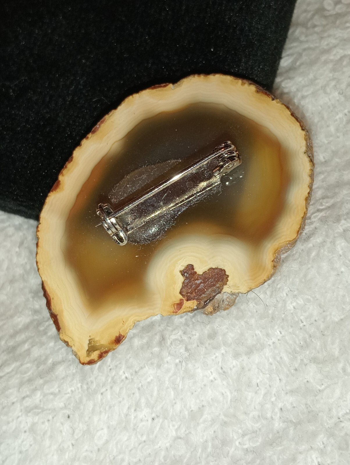 Tree Agate Brown Translucent Brooch (N) - image 3