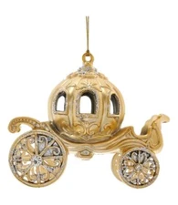 FAIRY TALE CARRIAGE Metallic Gold Christmas Ornament, by Kurt Adler