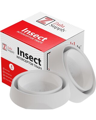 Zulu Supply Bed Bug Interceptors Traps 8 Pack White Bedbug Monitor Insect
