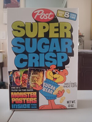 Post Super Sugar Crisp Box. MONSTER POSTERS  REPRODUCTION   