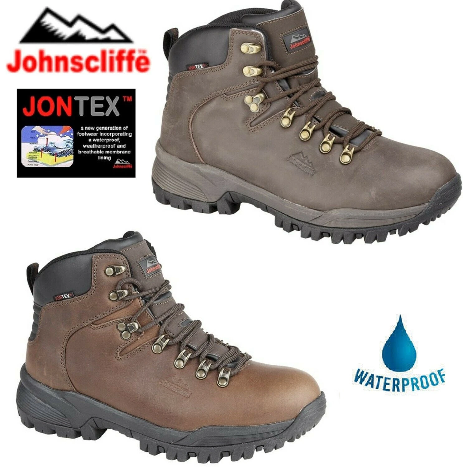 Johnscliffe Leather Waterproof Breathable Lightweight Walking Hiking Boots Size
Opens in a new windo