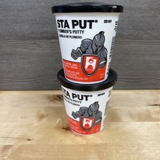 2 Pack Hercules 25101 Sta-Put Plumbers Putty, 14oz Each New
