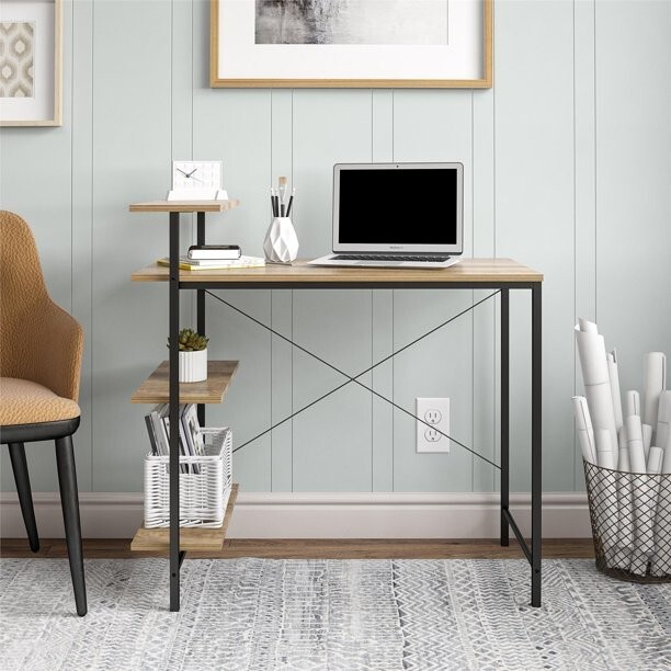Mainstays Side Storage Desk - Natural