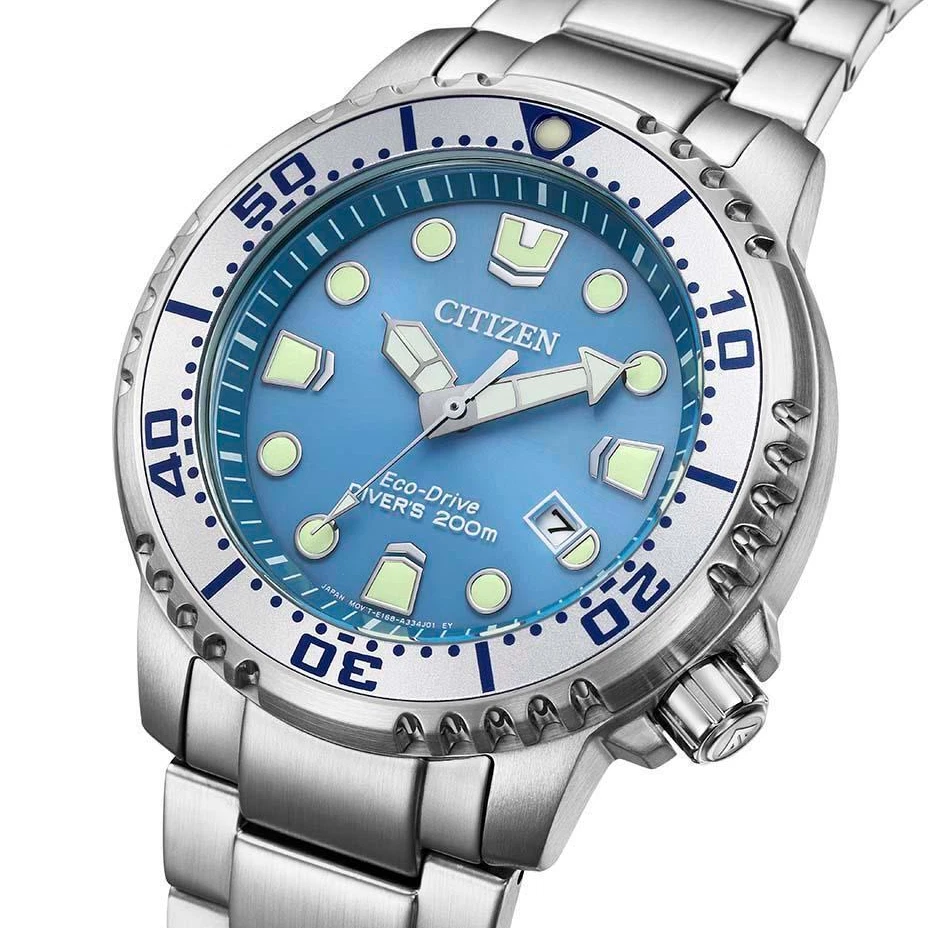 CITIZEN PROMASTER MARINE BN0165 55L Eco Drive Diver s Watch Ice Blue Dial 44mm