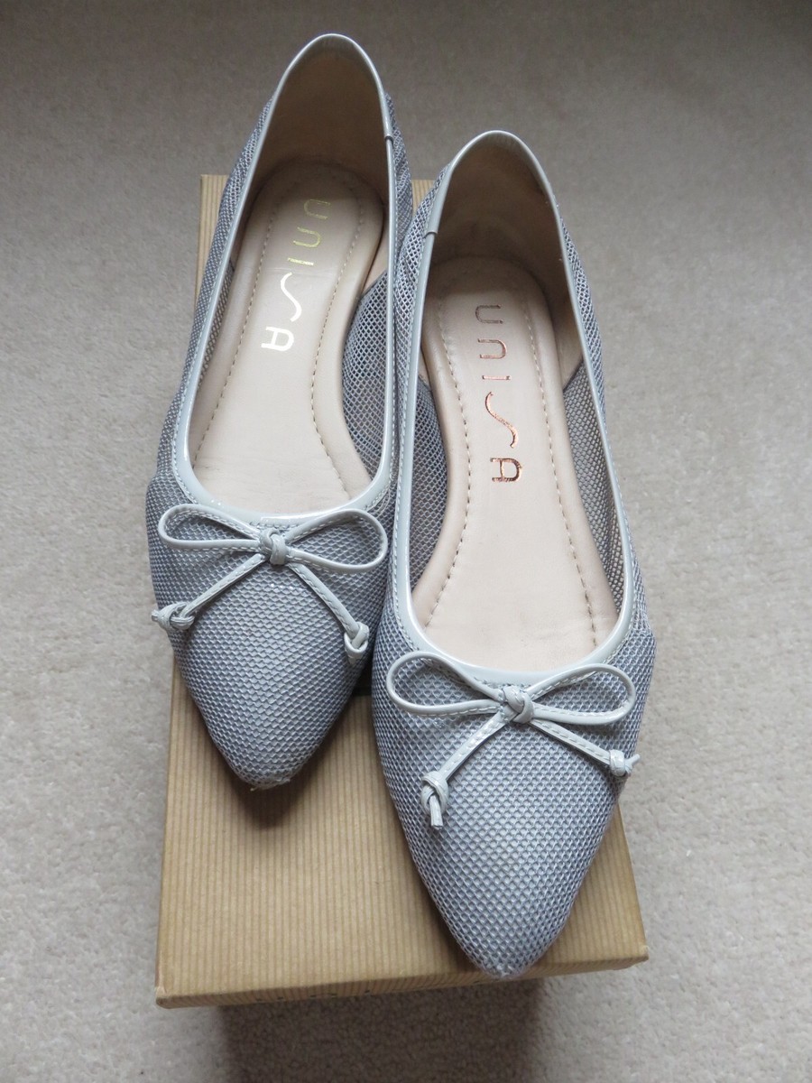 Unisa, Grey Mesh Ballet Flats, With Bow, Worn once VGC, With