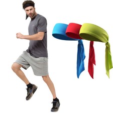 Non Slip Sports Headband Tie Back Bandana Sweatband Yoga Gym Fitness Hair Wrap