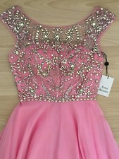 SALE SHERRI HILL Cap Sleeve Beaded GOWN Wedding Dress 32017 Peony Pink US2