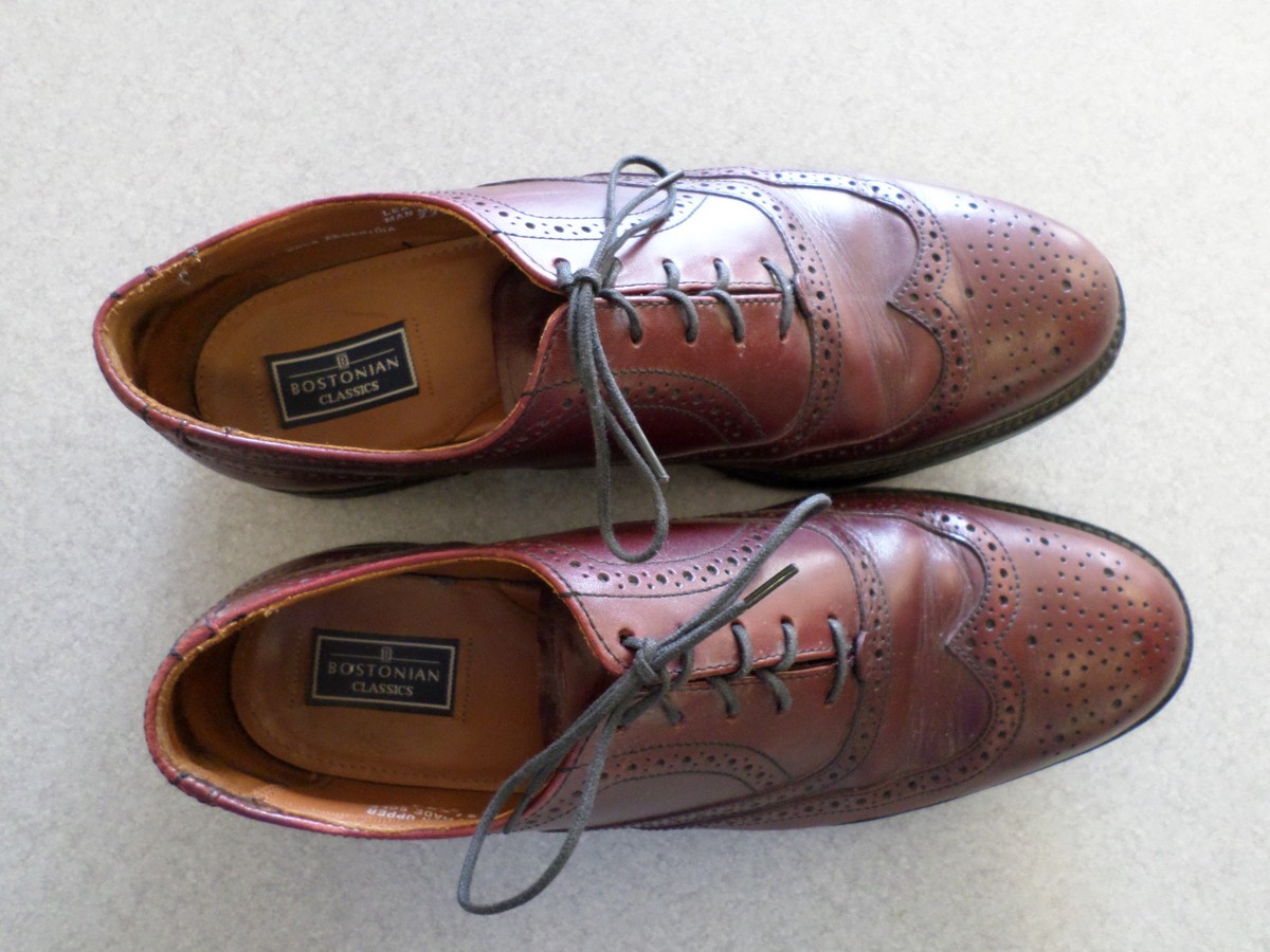 Bostonian ?? Made in USA Men\'s Burgundy Wingtip Leather Oxfords 12 D Bostonian Brown Wingtip Dress Shoes for Men for sale | eBay main image 4