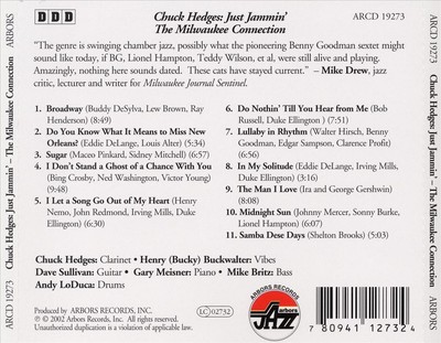 CHUCK HEDGES JUST JAMMIN' NEW CD