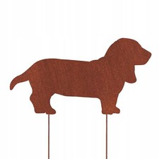 BASSET HOUND FIGURINE CORTEN JARDIN DÉCORATION CADEAU CHIEN