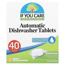 Automatic Dishwasher Tablets, Free & Clear, 40 Tabs, 18.3 oz (520 g)