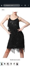 Women's Salsa Latin Dance Dress With Sequins Tassels Fringe Size M * NWT*