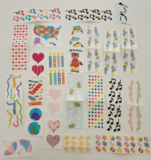 NEW Lot Mrs Grossman's Stickers Vintage Baby Music Hearts Stars Animals Globe -C