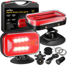 Wireless LED Trailer Light Kit 4000Mah Battery, Portable Magnetic Rectangle Stop