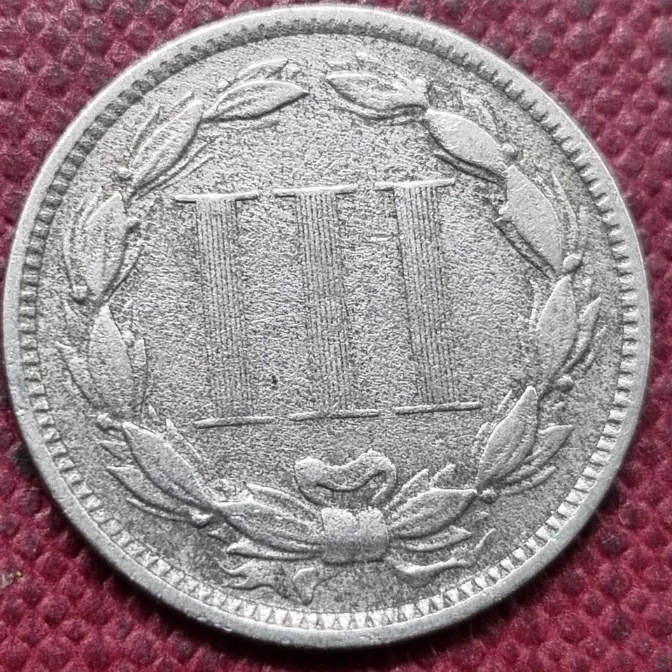 1875 Three Cent Piece Nickel 3c Better Grade Details #96854 - Image 2 of 2