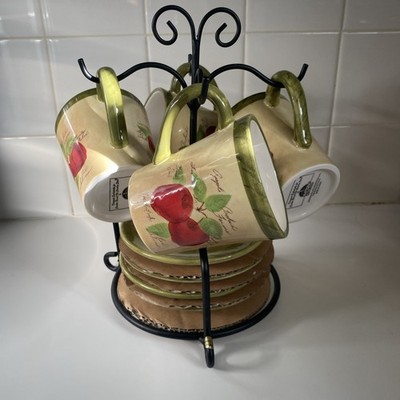 Cup And Saucer Set With Stand  Orchar & Nursery