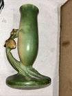 Roseville Pottery - Pinecone Bud Vase with Handle in Green - 7 5/8" As Is