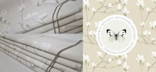 Laura Ashley Magnolia Grove natural   Fabric roman blind  MTM - Deluxe headrail
