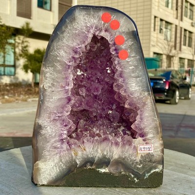10.89LB Natural agate Amethyst geode quartz cluster crystal Cathedral specimen H