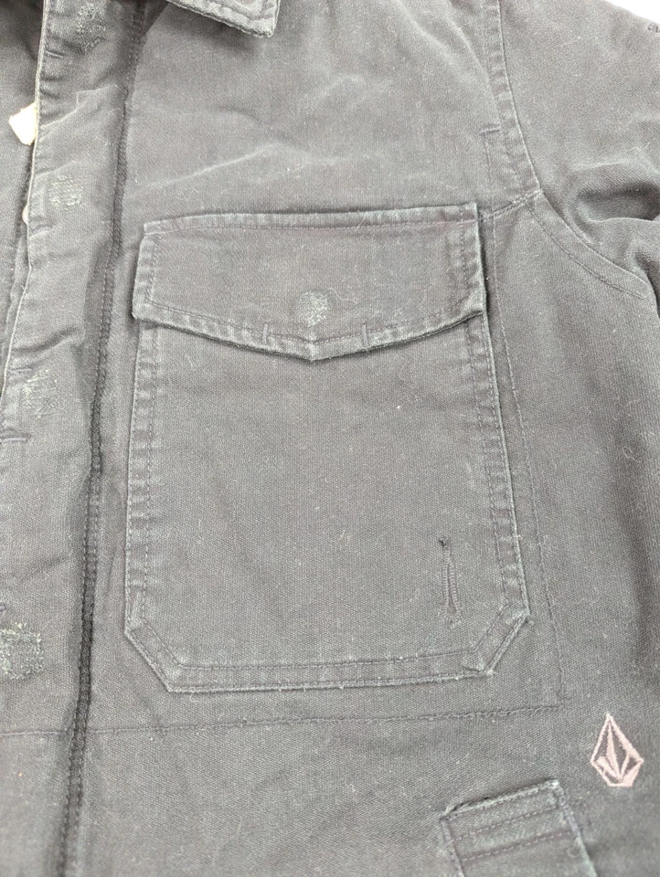 Chaqueta Volcom Para Hombre Pequeña Negra Trucker Cruiser Lona De Colección Y2K Street Skater Foto 4 de 4