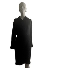 NWT Halston Women's Black Mixed-Media Sheath Dress size 2