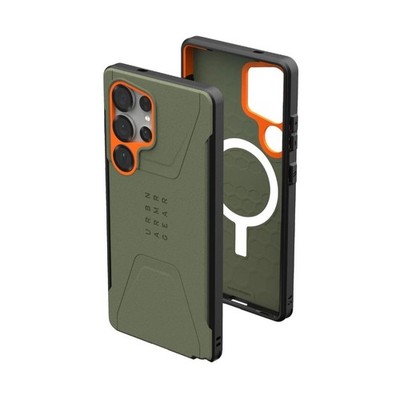 UAG Samsung Galaxy S25 Ultra Case 6.9'' Civilian No-Slip Rugged Olive Drab/Orange