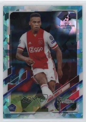 2020-21 Chrome UEFA Champions League Sapphire Aqua Jurrien Timber Rookie RC i4v