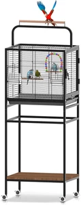 Élégant 52-Inch Cage d'oiseaux en fer brut amovible pour petits & Oiseaux moyens