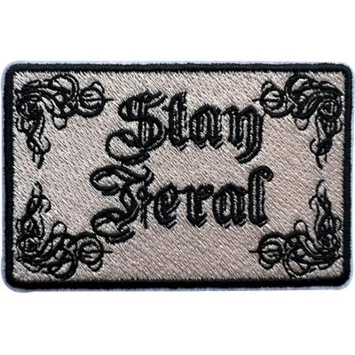 Stay Feral Patch, Size 3 Sew On Patches, Gothic Fabric Patches for Clothes Je...