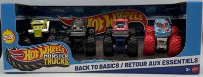 Hot Wheels Monster Trucks 1:64 4 Pack Back To Basics/Retour Aux Essentials 2026
