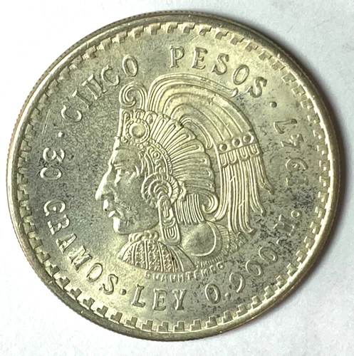 Photo of a 1947 Mexico 5 Pesos Silver from an eBay listing that sold on Jul 23, 2026