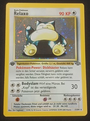 Relaxo / Snorlax 11/64 Dschungel Holo 1st Edition DE EX - NM Pokemon