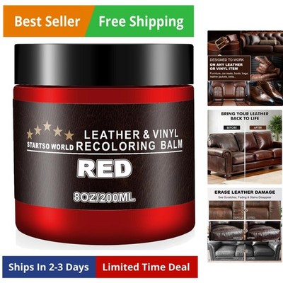 Leather Recoloring Balm, Red Leather Repair Kit for Furniture, Leather Dye, L...