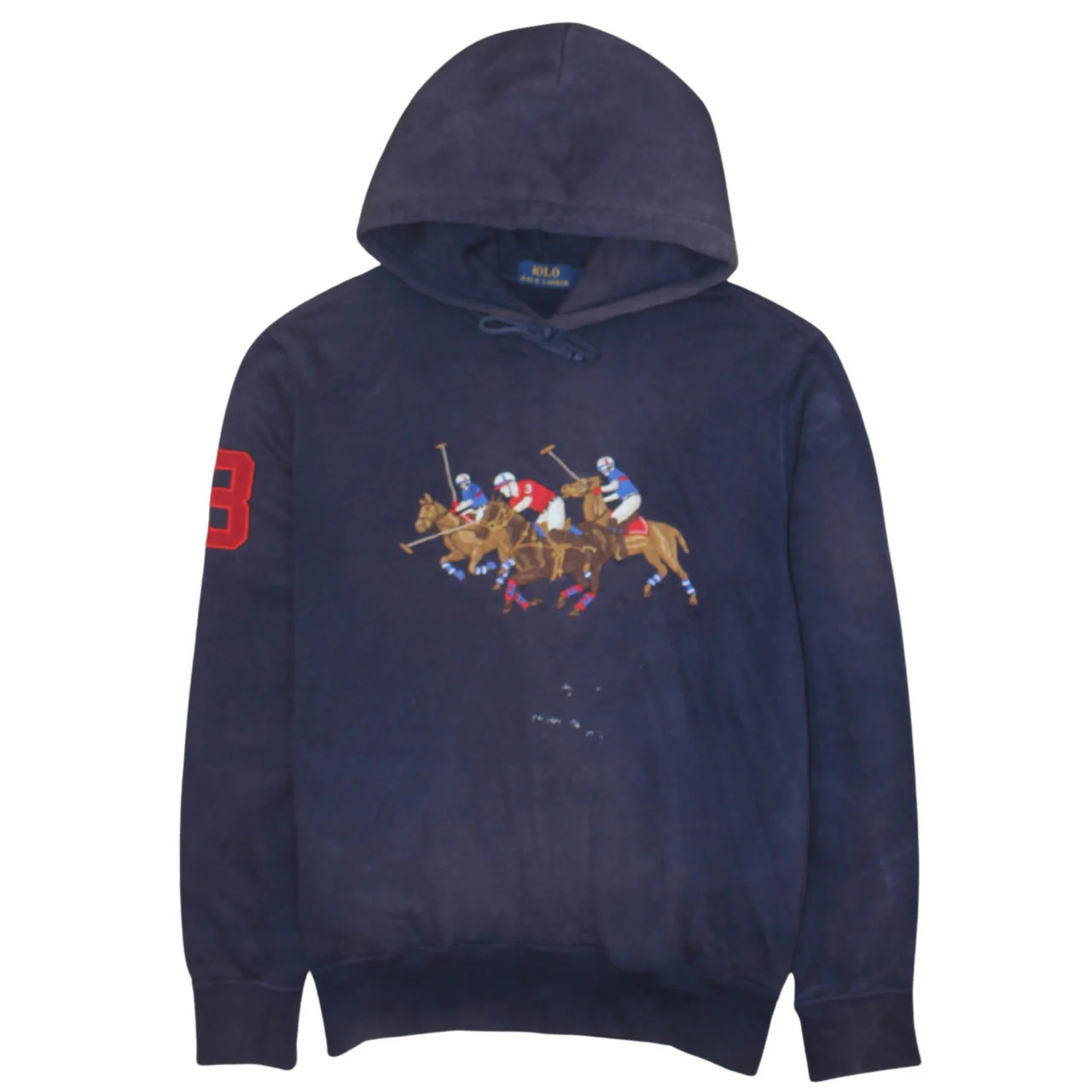 Polo Ralph Lauren 90's Lightweight Pullover Hoodie Small Navy Blue