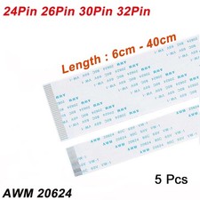 5 x FFC Flexible Flat Cable Ribbon Wire 24 26 30 32Pin AWM 20624 Pitch 0.5/1.0mm