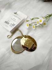 Dior Beauty Cosmetic Makeup Gold Pocket Mirror with New Box