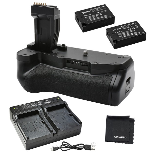 Vivitar Battery Grip for Canon T6I T6S + 2x LPE17 Battery + USB