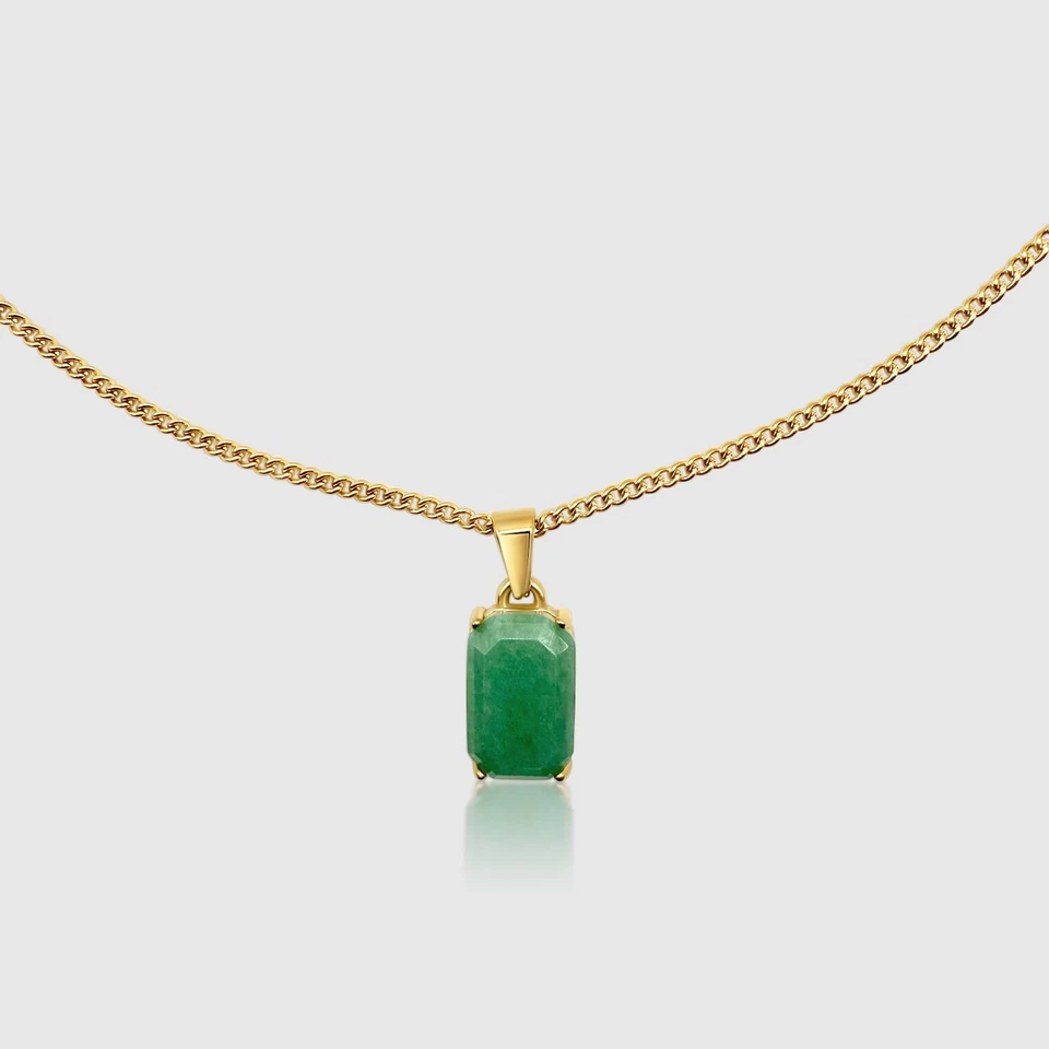 18K золото нефрит камень исцеления кристалл подвеска/ожерелье цепочка драгоценных камней амулет 20» - Изображение 4 из 4