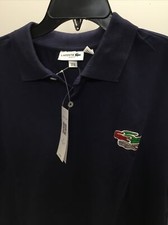 Lacoste Men  s, Slim Fit 3 Crocodile Logo Polo Shirt, Navy, Medium